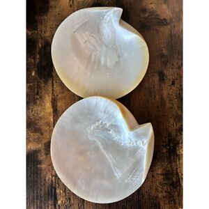 MCM GOLD Pearl Plate , Mother Of Pearl  Caviar Dish Set of 2